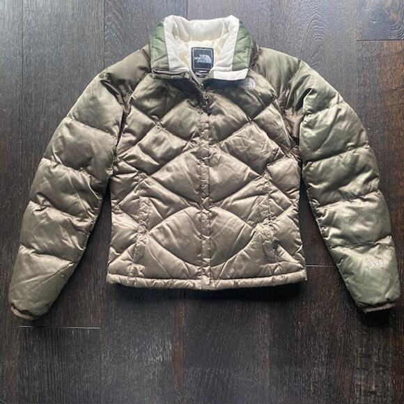 The North Face Womens XS Satin Sage Green 550 Goose Down Puffer Jacket - Picture 1 of 13